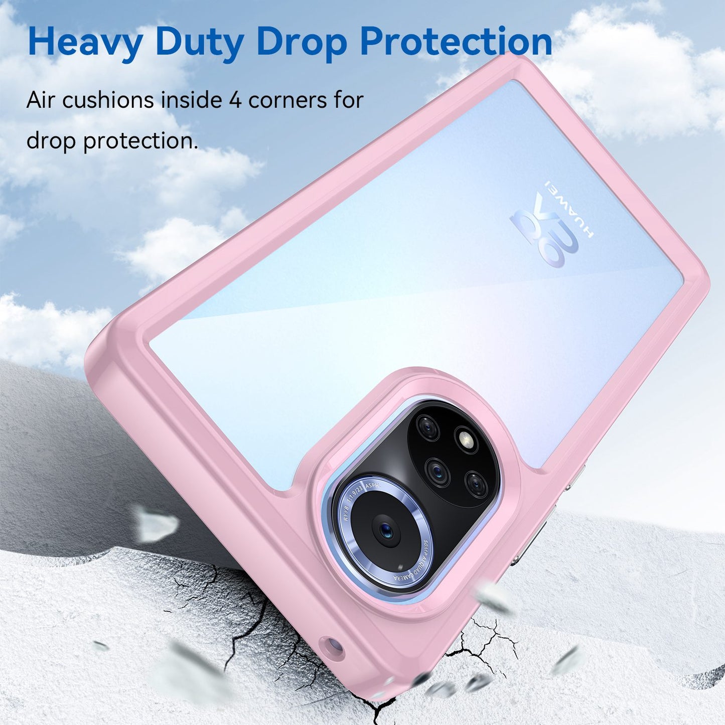 For Huawei nova 9 Pro/Honor 50 Pro Transparent Back Case Hybrid Acrylic + TPU Shockproof Cell Phone Protector with Independent Buttons