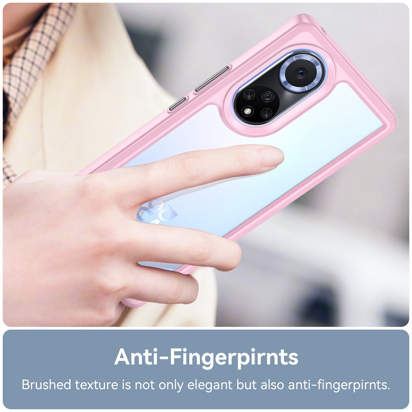 For Huawei nova 9 Pro/Honor 50 Pro Transparent Back Case Hybrid Acrylic + TPU Shockproof Cell Phone Protector with Independent Buttons