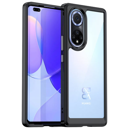 For Huawei nova 9 Pro/Honor 50 Pro Transparent Back Case Hybrid Acrylic + TPU Shockproof Cell Phone Protector with Independent Buttons