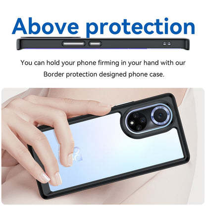 For Huawei nova 9 Pro/Honor 50 Pro Transparent Back Case Hybrid Acrylic + TPU Shockproof Cell Phone Protector with Independent Buttons