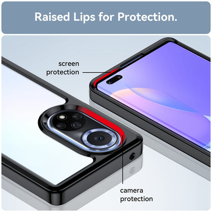 For Huawei nova 9 Pro/Honor 50 Pro Transparent Back Case Hybrid Acrylic + TPU Shockproof Cell Phone Protector with Independent Buttons