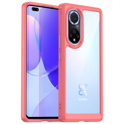 For Huawei nova 9 Pro/Honor 50 Pro Transparent Back Case Hybrid Acrylic + TPU Shockproof Cell Phone Protector with Independent Buttons