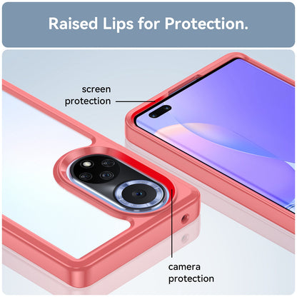 For Huawei nova 9 Pro/Honor 50 Pro Transparent Back Case Hybrid Acrylic + TPU Shockproof Cell Phone Protector with Independent Buttons