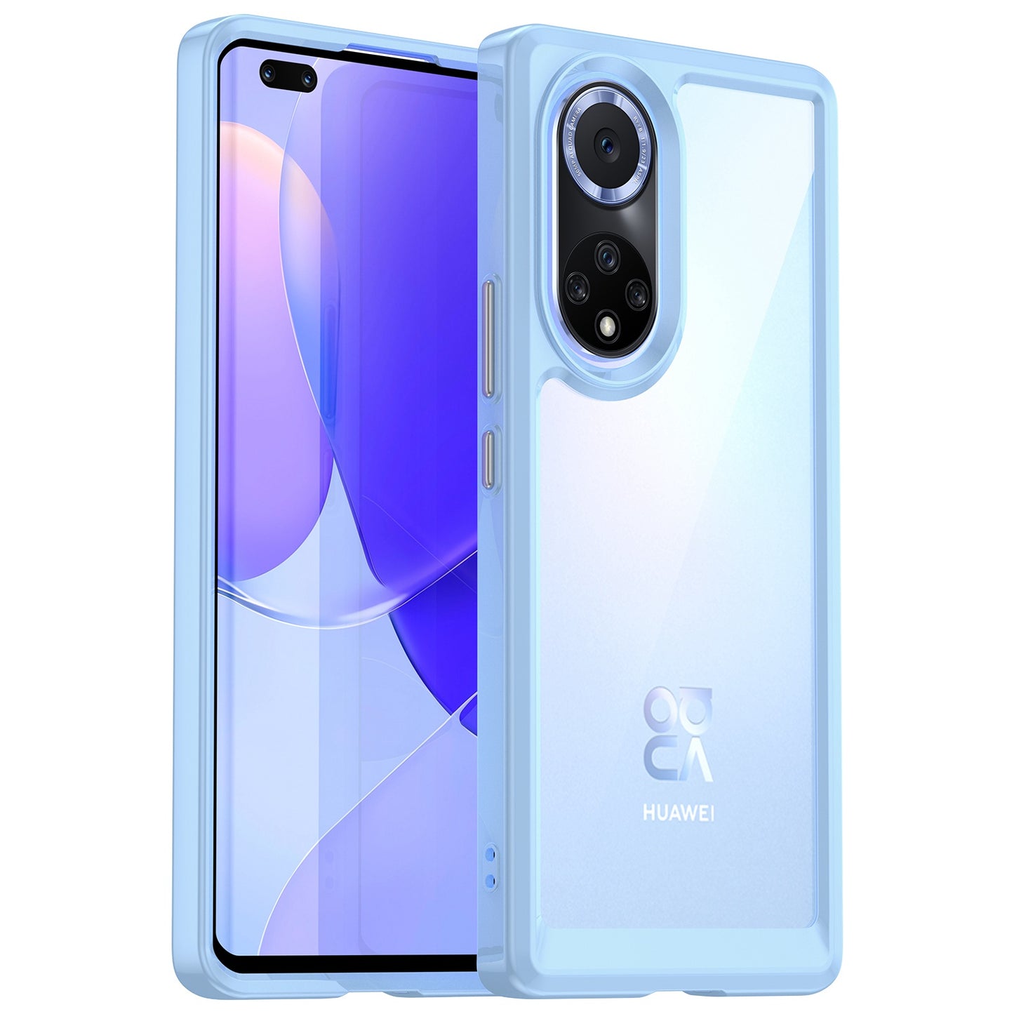 For Huawei nova 9 Pro/Honor 50 Pro Transparent Back Case Hybrid Acrylic + TPU Shockproof Cell Phone Protector with Independent Buttons