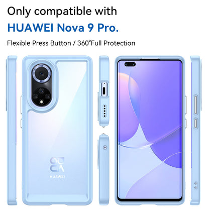 For Huawei nova 9 Pro/Honor 50 Pro Transparent Back Case Hybrid Acrylic + TPU Shockproof Cell Phone Protector with Independent Buttons