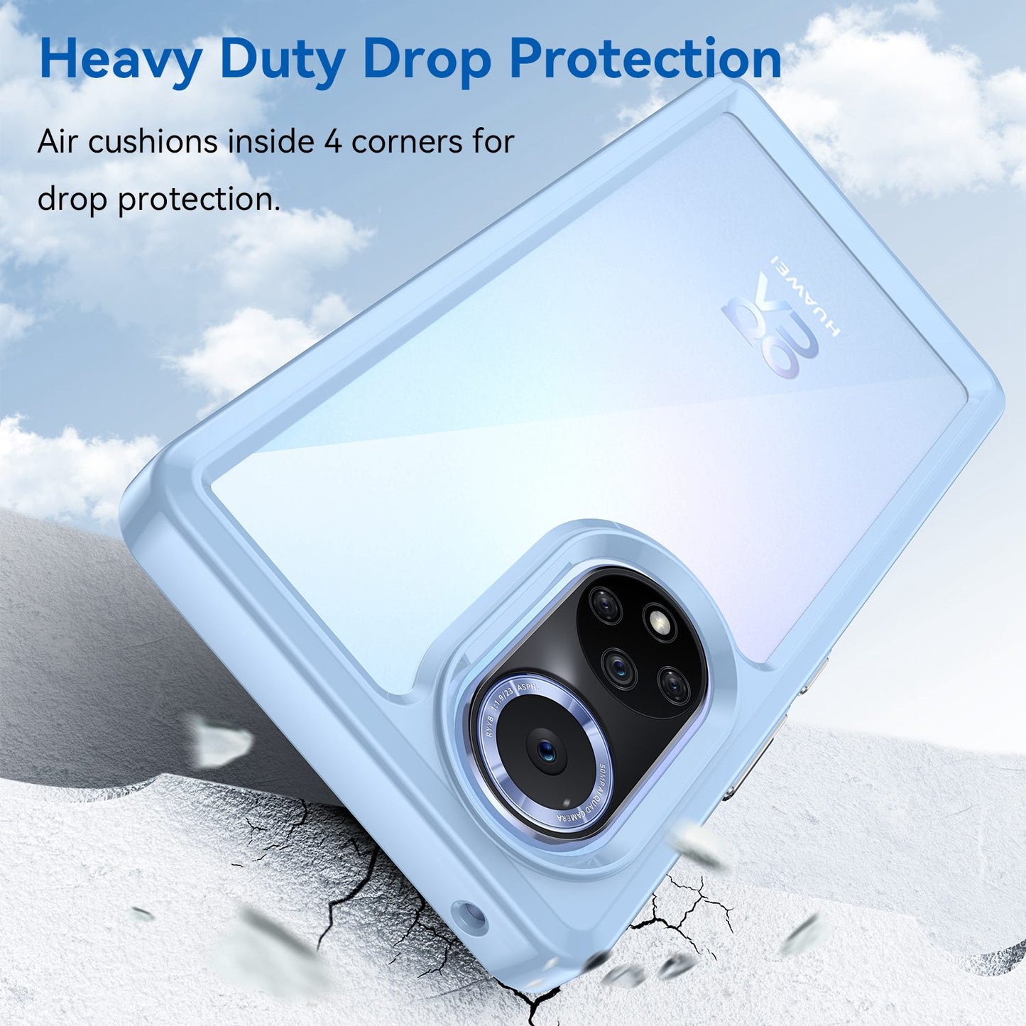 For Huawei nova 9 Pro/Honor 50 Pro Transparent Back Case Hybrid Acrylic + TPU Shockproof Cell Phone Protector with Independent Buttons