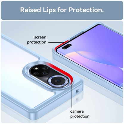 For Huawei nova 9 Pro/Honor 50 Pro Transparent Back Case Hybrid Acrylic + TPU Shockproof Cell Phone Protector with Independent Buttons
