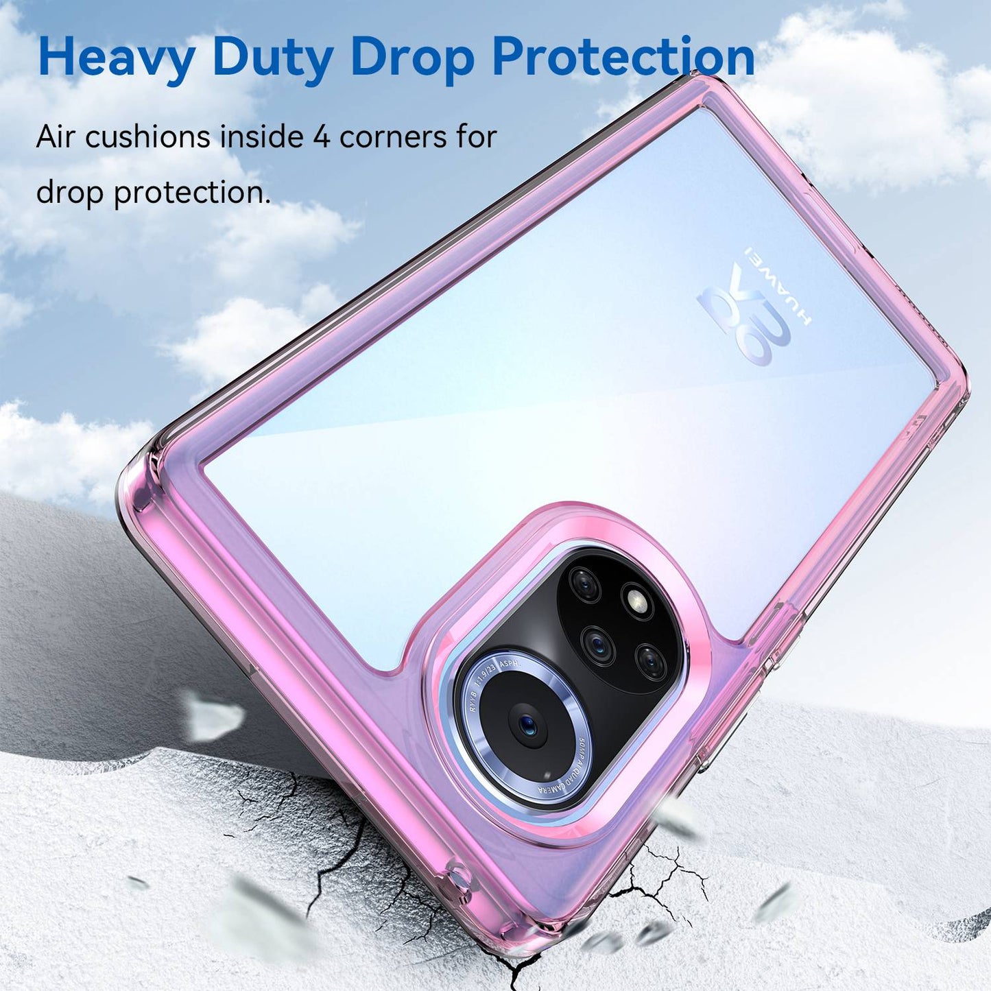 For Huawei nova 9 Pro/Honor 50 Pro Transparent Back Case Hybrid Acrylic + TPU Shockproof Cell Phone Protector with Independent Buttons
