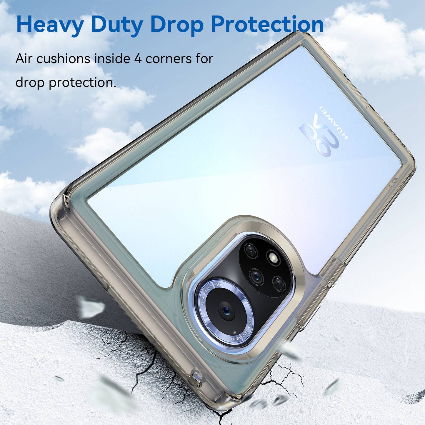 For Huawei nova 9 Pro/Honor 50 Pro Transparent Back Case Hybrid Acrylic + TPU Shockproof Cell Phone Protector with Independent Buttons