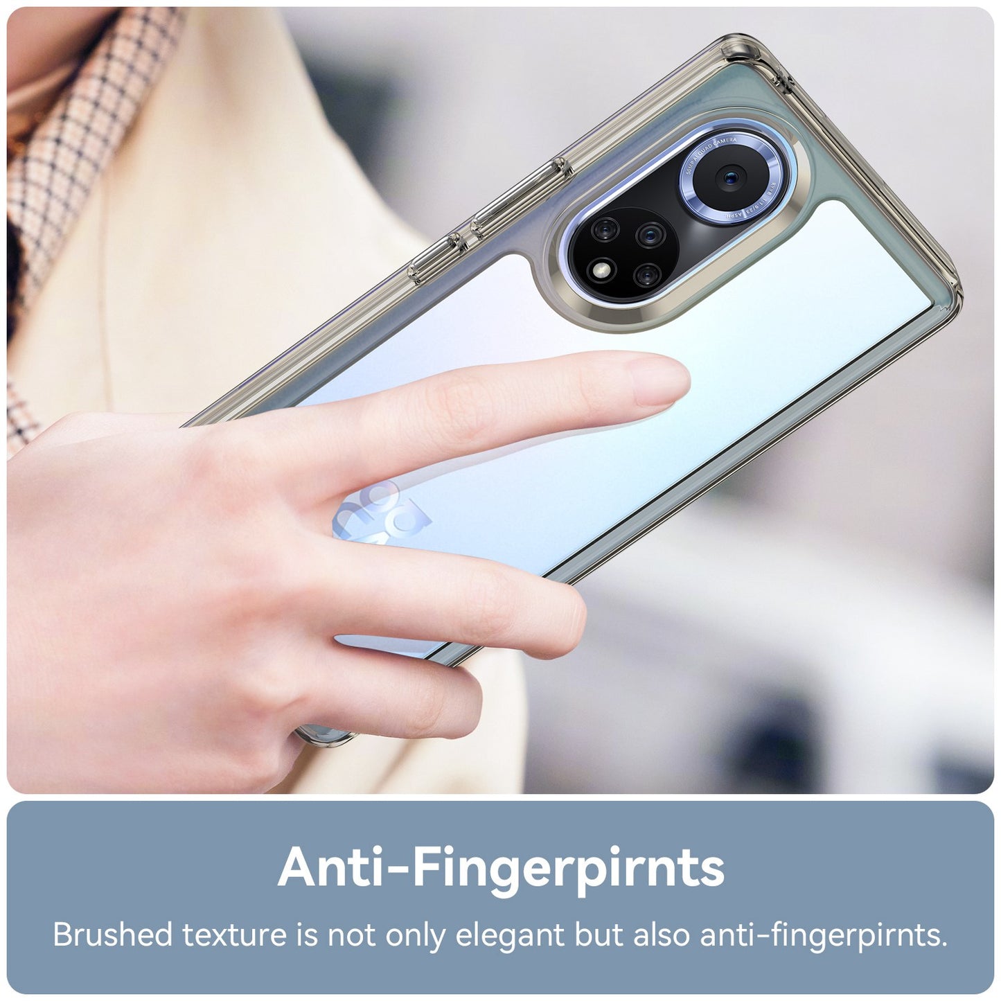 For Huawei nova 9 Pro/Honor 50 Pro Transparent Back Case Hybrid Acrylic + TPU Shockproof Cell Phone Protector with Independent Buttons