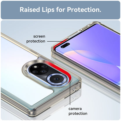 For Huawei nova 9 Pro/Honor 50 Pro Transparent Back Case Hybrid Acrylic + TPU Shockproof Cell Phone Protector with Independent Buttons