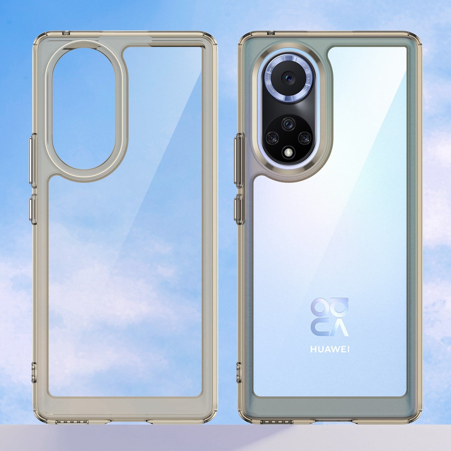For Huawei nova 9 Pro/Honor 50 Pro Transparent Back Case Hybrid Acrylic + TPU Shockproof Cell Phone Protector with Independent Buttons