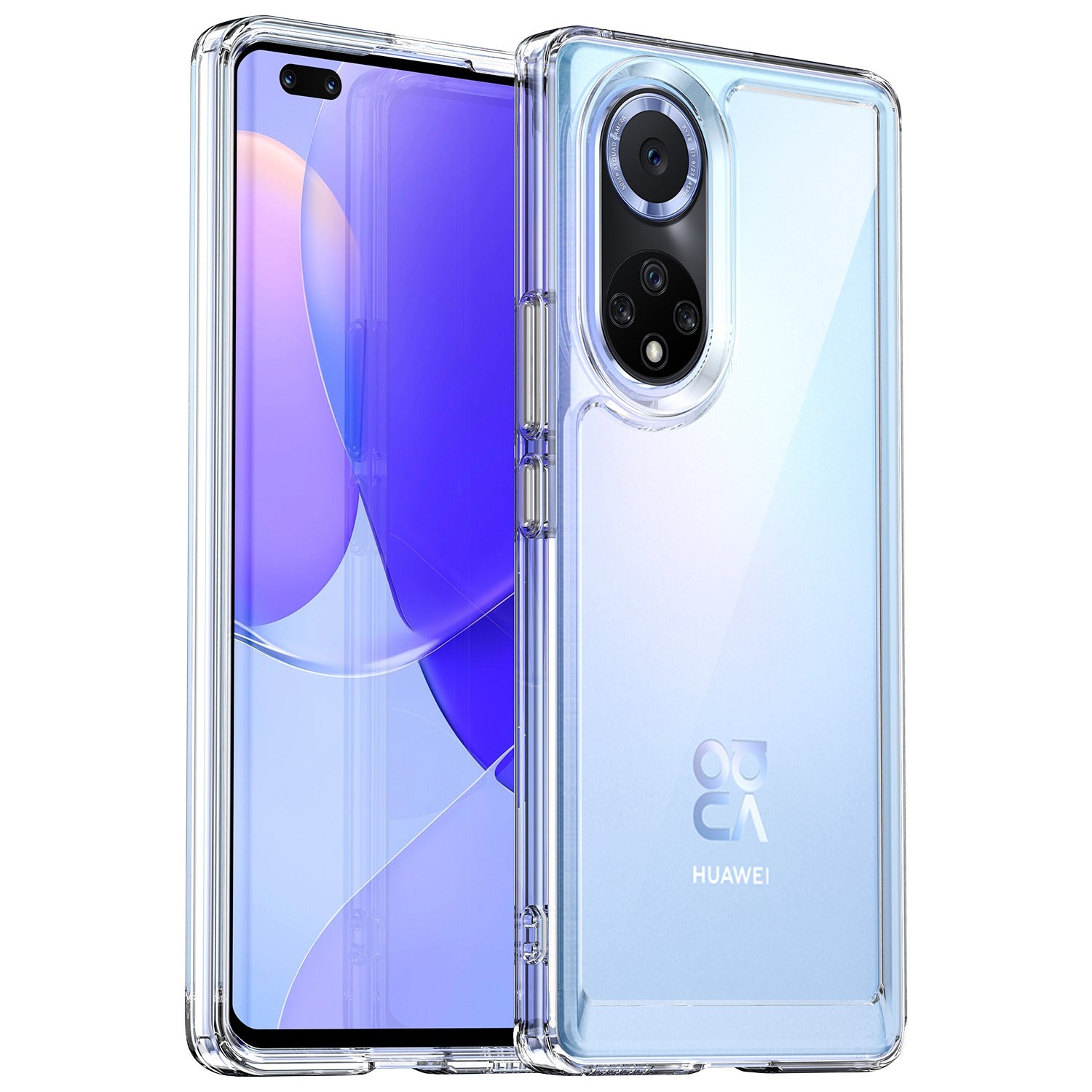 For Huawei nova 9 Pro/Honor 50 Pro Transparent Back Case Hybrid Acrylic + TPU Shockproof Cell Phone Protector with Independent Buttons