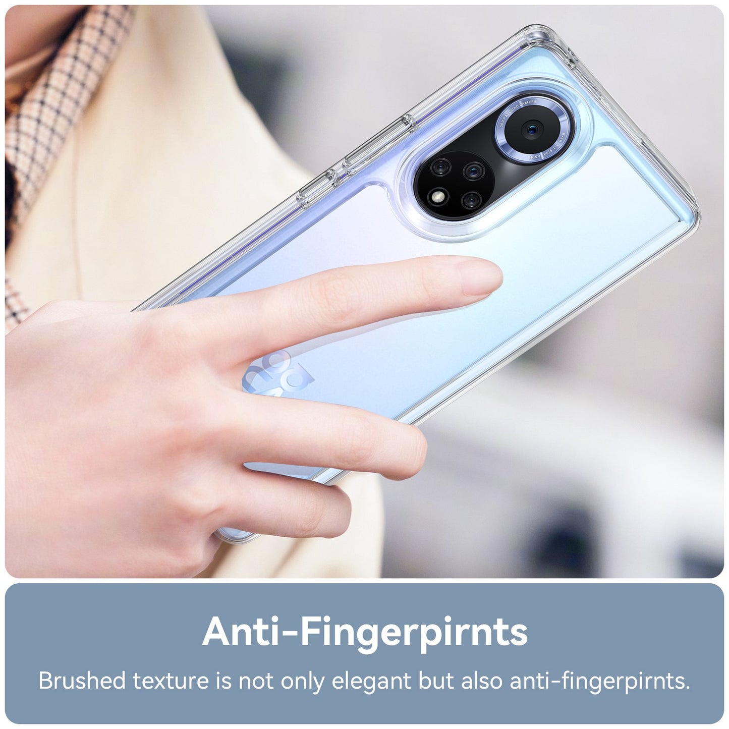 For Huawei nova 9 Pro/Honor 50 Pro Transparent Back Case Hybrid Acrylic + TPU Shockproof Cell Phone Protector with Independent Buttons