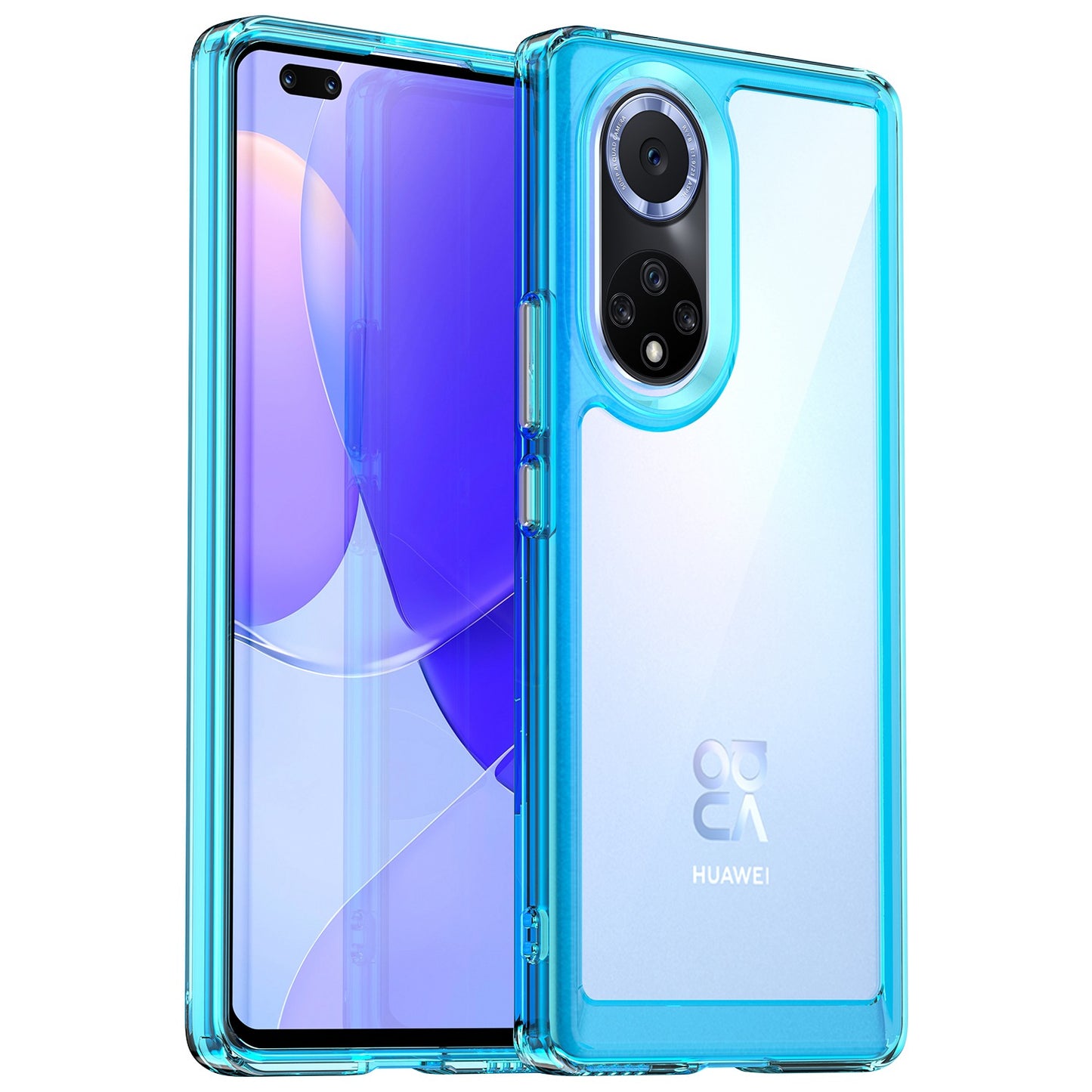 For Huawei nova 9 Pro/Honor 50 Pro Transparent Back Case Hybrid Acrylic + TPU Shockproof Cell Phone Protector with Independent Buttons
