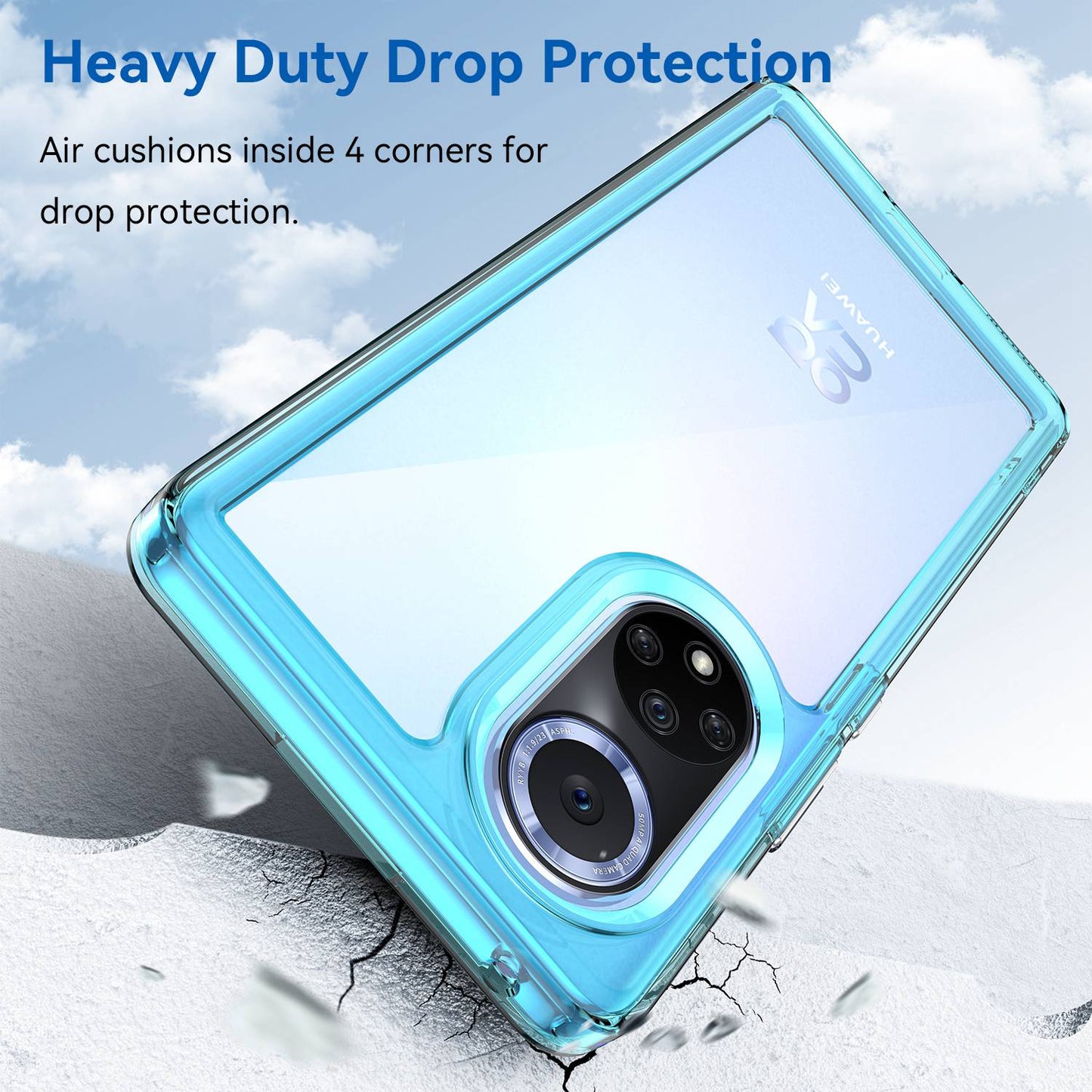 For Huawei nova 9 Pro/Honor 50 Pro Transparent Back Case Hybrid Acrylic + TPU Shockproof Cell Phone Protector with Independent Buttons