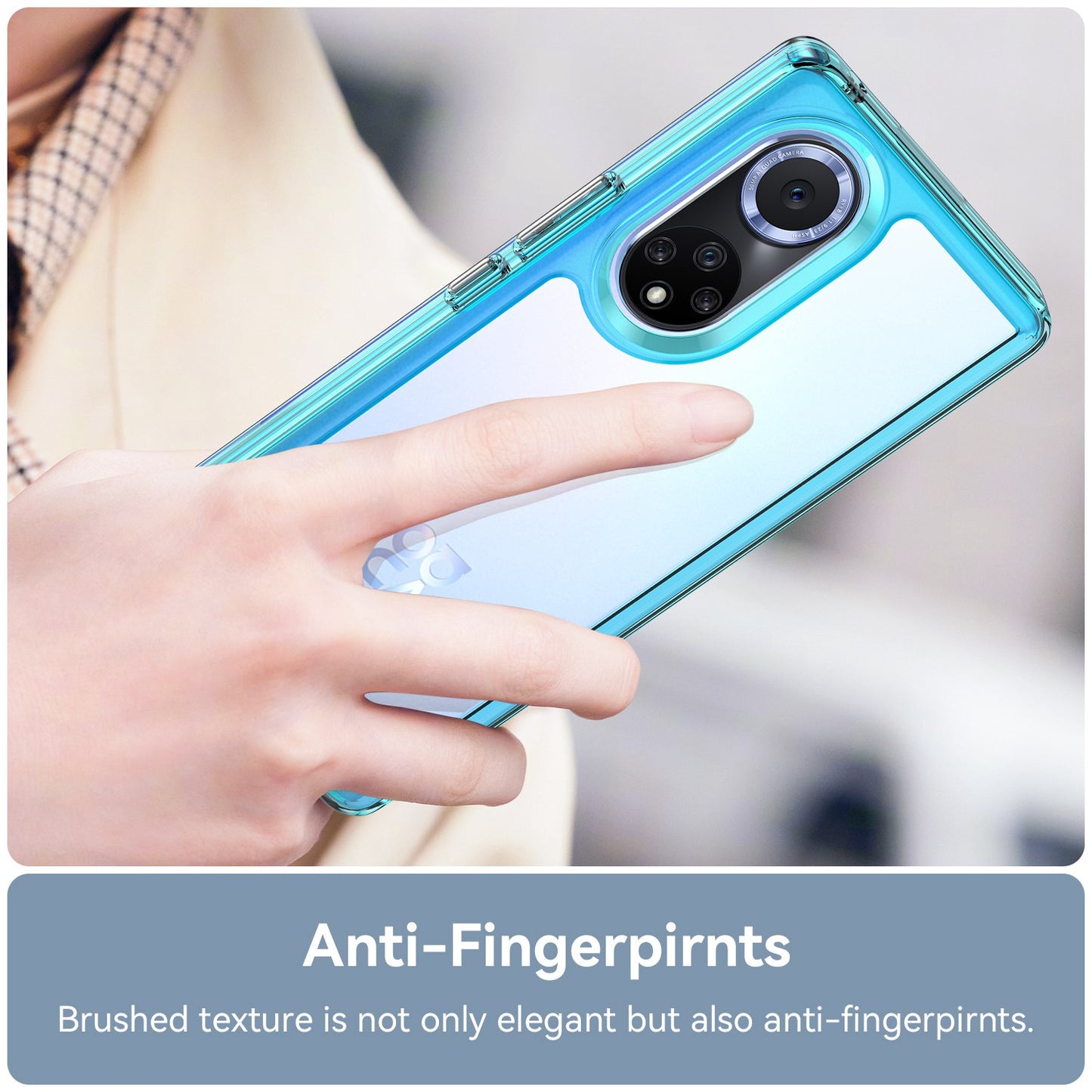 For Huawei nova 9 Pro/Honor 50 Pro Transparent Back Case Hybrid Acrylic + TPU Shockproof Cell Phone Protector with Independent Buttons