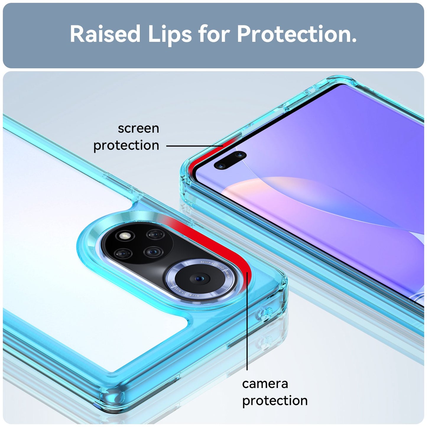 For Huawei nova 9 Pro/Honor 50 Pro Transparent Back Case Hybrid Acrylic + TPU Shockproof Cell Phone Protector with Independent Buttons