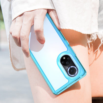 For Huawei nova 9 Pro/Honor 50 Pro Transparent Back Case Hybrid Acrylic + TPU Shockproof Cell Phone Protector with Independent Buttons