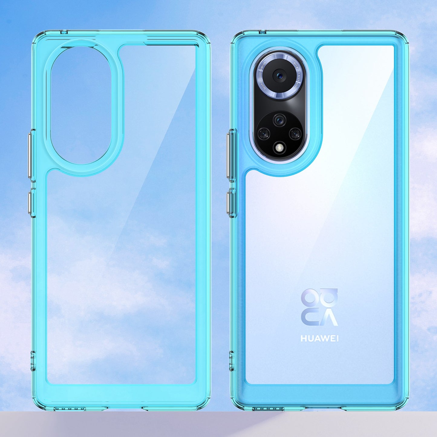 For Huawei nova 9 Pro/Honor 50 Pro Transparent Back Case Hybrid Acrylic + TPU Shockproof Cell Phone Protector with Independent Buttons