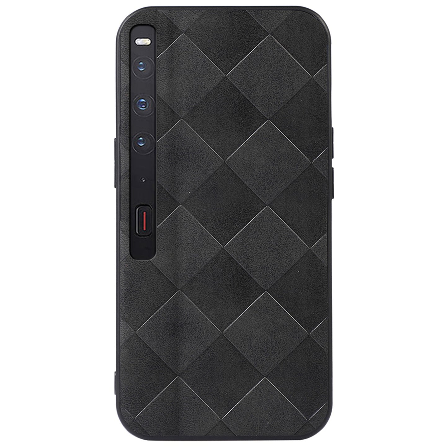 For Huawei Mate Xs 2 Grid Texture PU Leather Drop-proof Phone Case Soft TPU Bumper Hard PC Hybrid Anti-scratch Shell