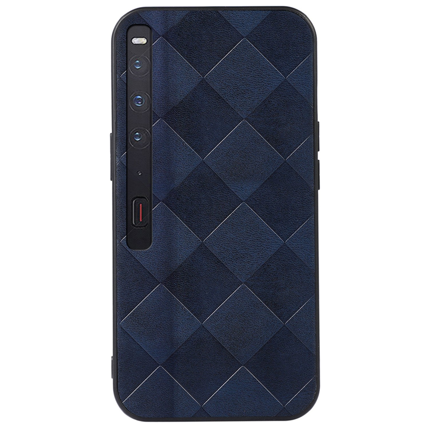For Huawei Mate Xs 2 Grid Texture PU Leather Drop-proof Phone Case Soft TPU Bumper Hard PC Hybrid Anti-scratch Shell