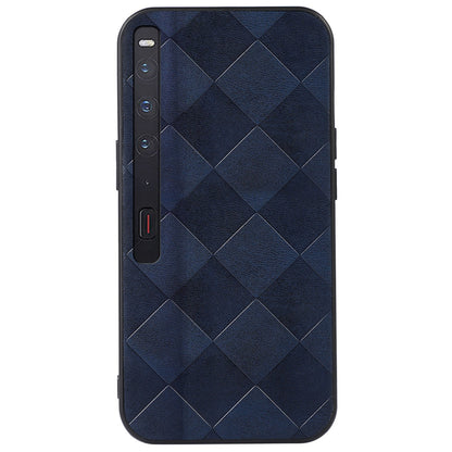 For Huawei Mate Xs 2 Grid Texture PU Leather Drop-proof Phone Case Soft TPU Bumper Hard PC Hybrid Anti-scratch Shell