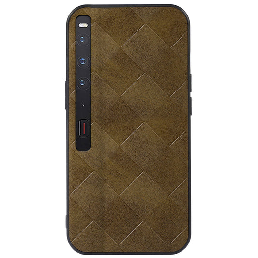 For Huawei Mate Xs 2 Grid Texture PU Leather Drop-proof Phone Case Soft TPU Bumper Hard PC Hybrid Anti-scratch Shell