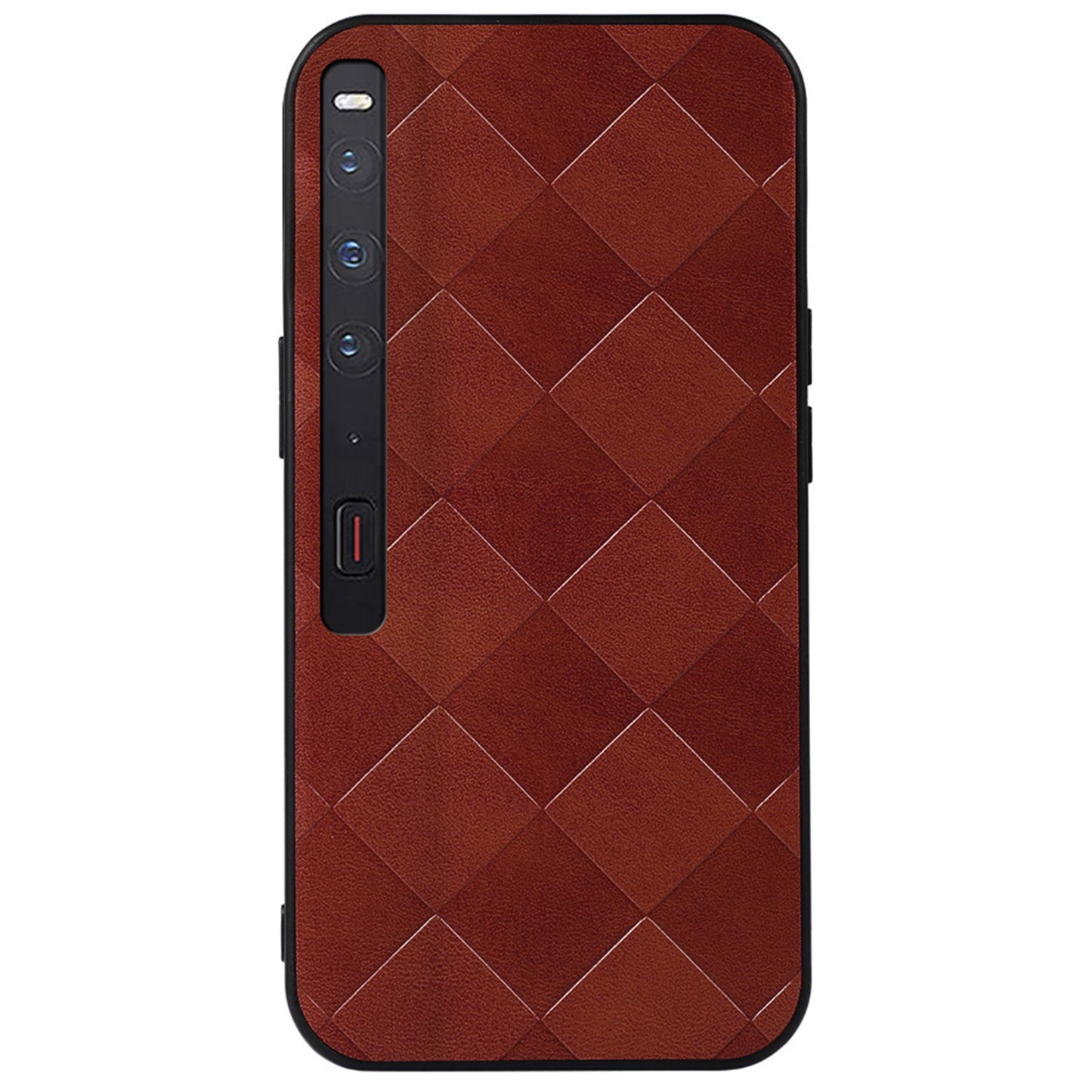 For Huawei Mate Xs 2 Grid Texture PU Leather Drop-proof Phone Case Soft TPU Bumper Hard PC Hybrid Anti-scratch Shell