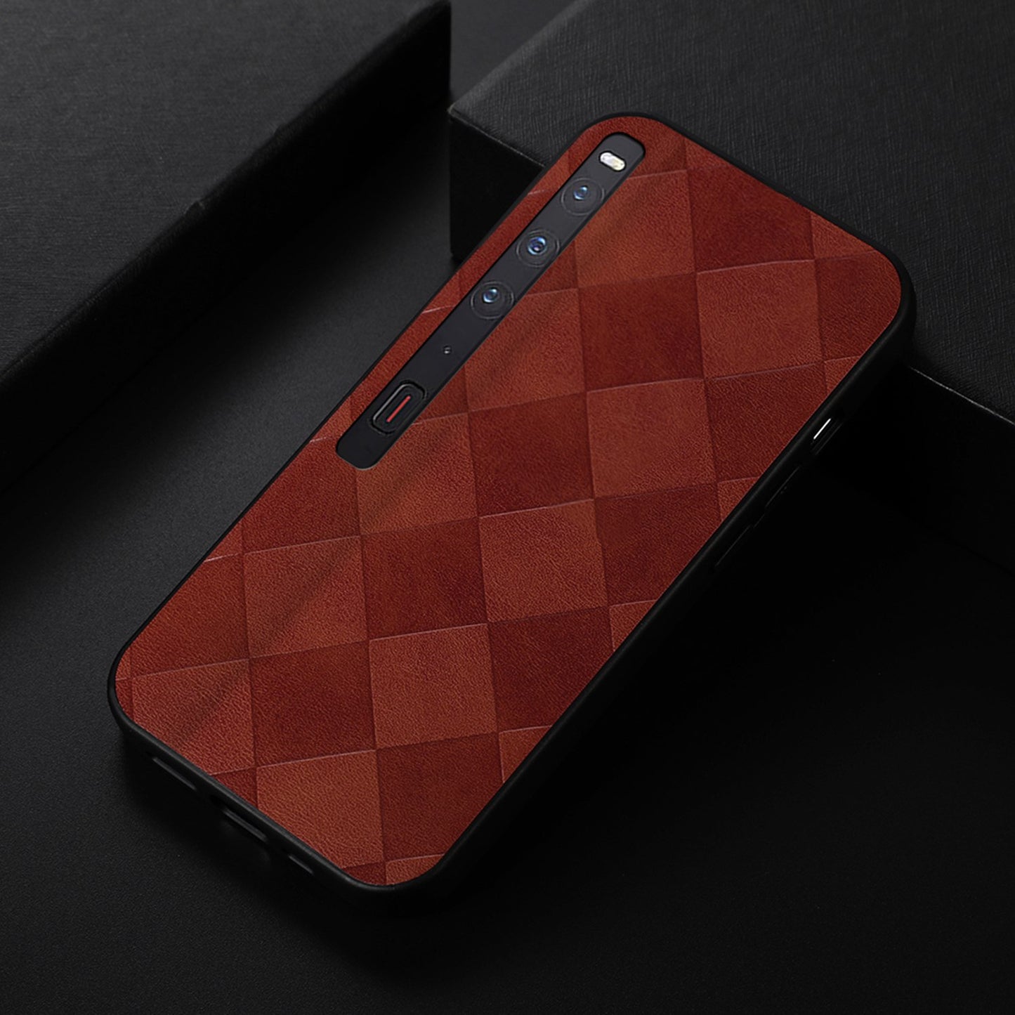 For Huawei Mate Xs 2 Grid Texture PU Leather Drop-proof Phone Case Soft TPU Bumper Hard PC Hybrid Anti-scratch Shell