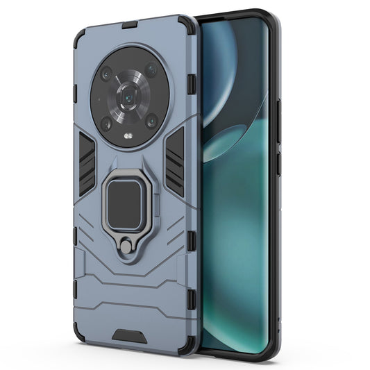 For Honor Magic4 Pro Wear-resistant TPU+PC Phone Case Military Grade Armor Ring Holder Kickstand Back Shell
