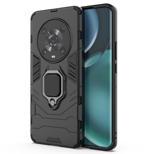 For Honor Magic4 Pro Wear-resistant TPU+PC Phone Case Military Grade Armor Ring Holder Kickstand Back Shell