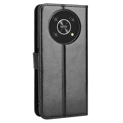 For Honor X9 4G/5G/Magic4 Lite 4G/5G/X30 5G PU Leather Magnetic Case Crazy Horse Texture Inner TPU Anti-Scratch Stand Wallet Cover with Strap