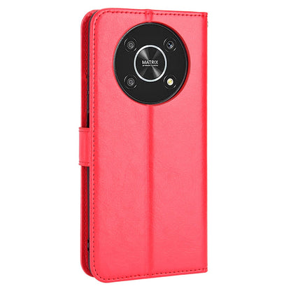 For Honor X9 4G/5G/Magic4 Lite 4G/5G/X30 5G PU Leather Magnetic Case Crazy Horse Texture Inner TPU Anti-Scratch Stand Wallet Cover with Strap