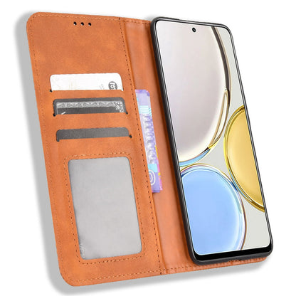 For Honor X9 4G/5G/Magic4 Lite 4G/5G/X30 5G Retro Series Wallet Case PU Leather Magnetic Auto Closing Stand Flip Folio Phone Cover
