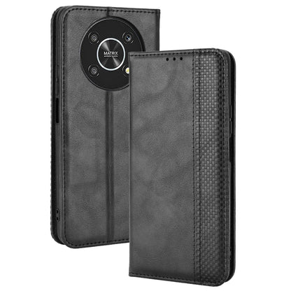 For Honor X9 4G/5G/Magic4 Lite 4G/5G/X30 5G Retro Series Wallet Case PU Leather Magnetic Auto Closing Stand Flip Folio Phone Cover