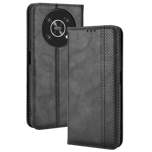 For Honor X9 4G/5G/Magic4 Lite 4G/5G/X30 5G Retro Series Wallet Case PU Leather Magnetic Auto Closing Stand Flip Folio Phone Cover