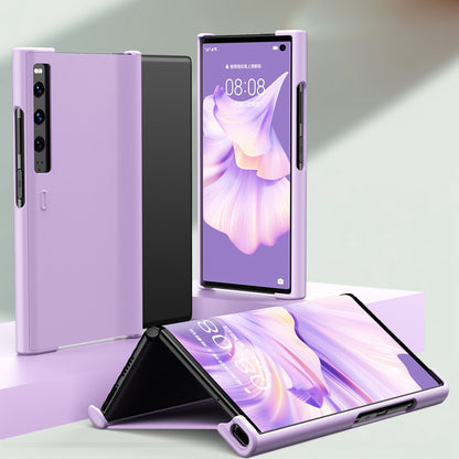 For Huawei Mate Xs 2 PU Leather Hard PC Shockproof Cover Stand Anti-Fall Folding Protective Phone Case