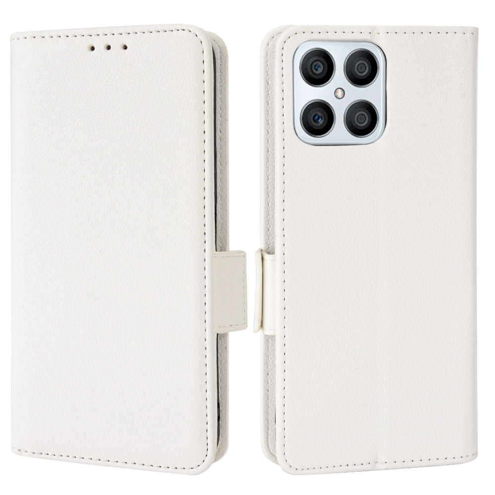 For Honor X8/X30i Litchi Texture Magnetic Folio Flip Protective Case Leather Stand Wallet Cell Phone Shell