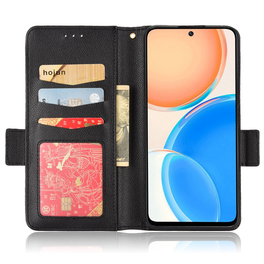For Honor X8/X30i Litchi Texture Magnetic Folio Flip Protective Case Leather Stand Wallet Cell Phone Shell