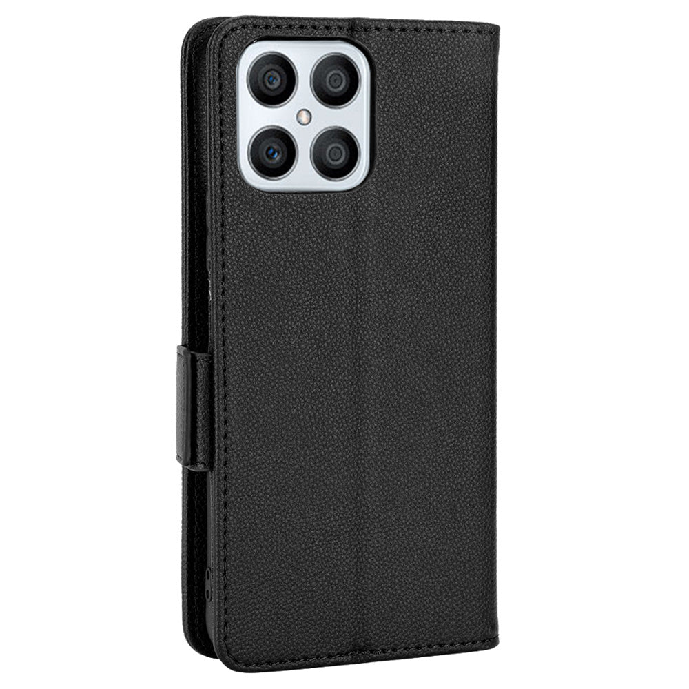 For Honor X8/X30i Litchi Texture Magnetic Folio Flip Protective Case Leather Stand Wallet Cell Phone Shell