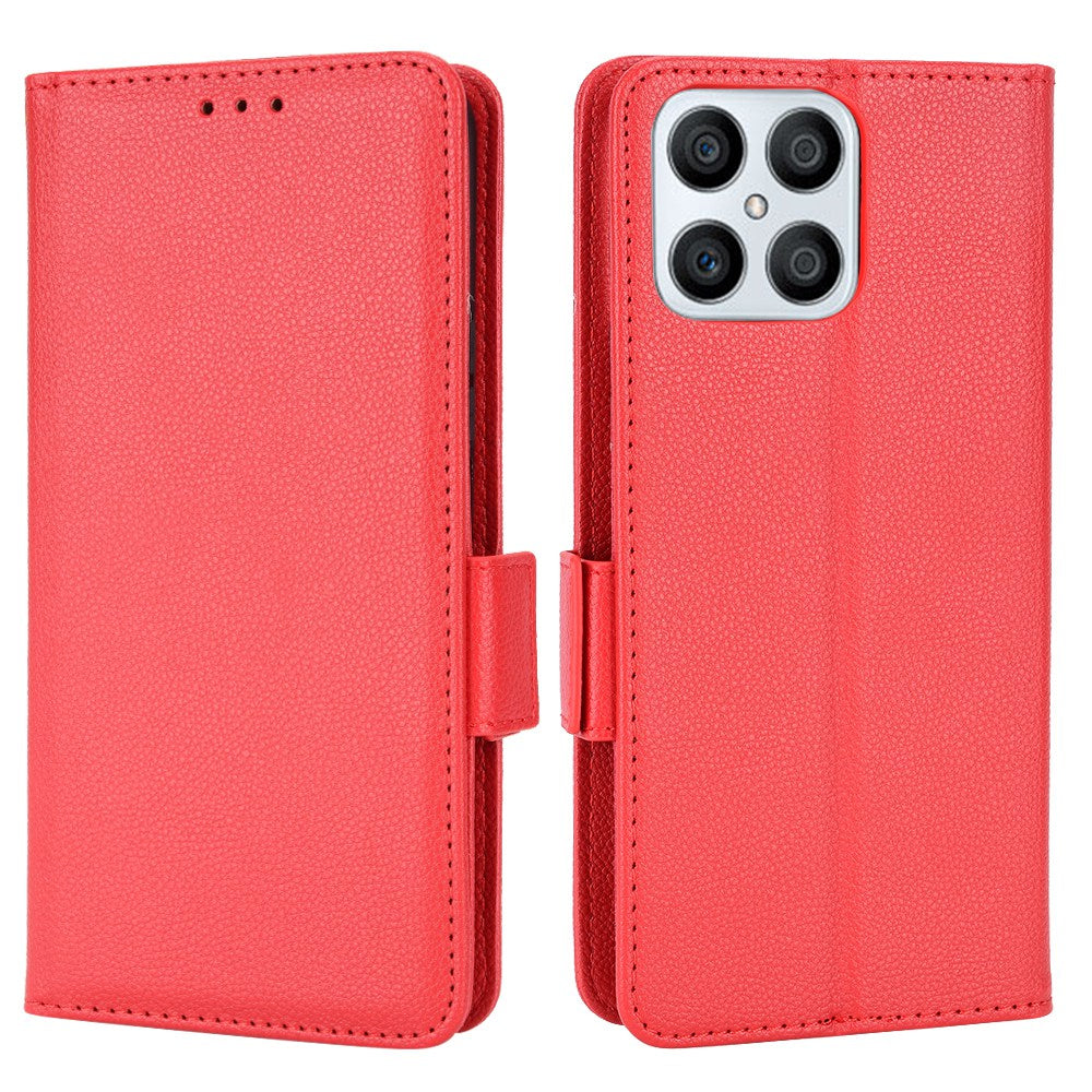 For Honor X8/X30i Litchi Texture Magnetic Folio Flip Protective Case Leather Stand Wallet Cell Phone Shell
