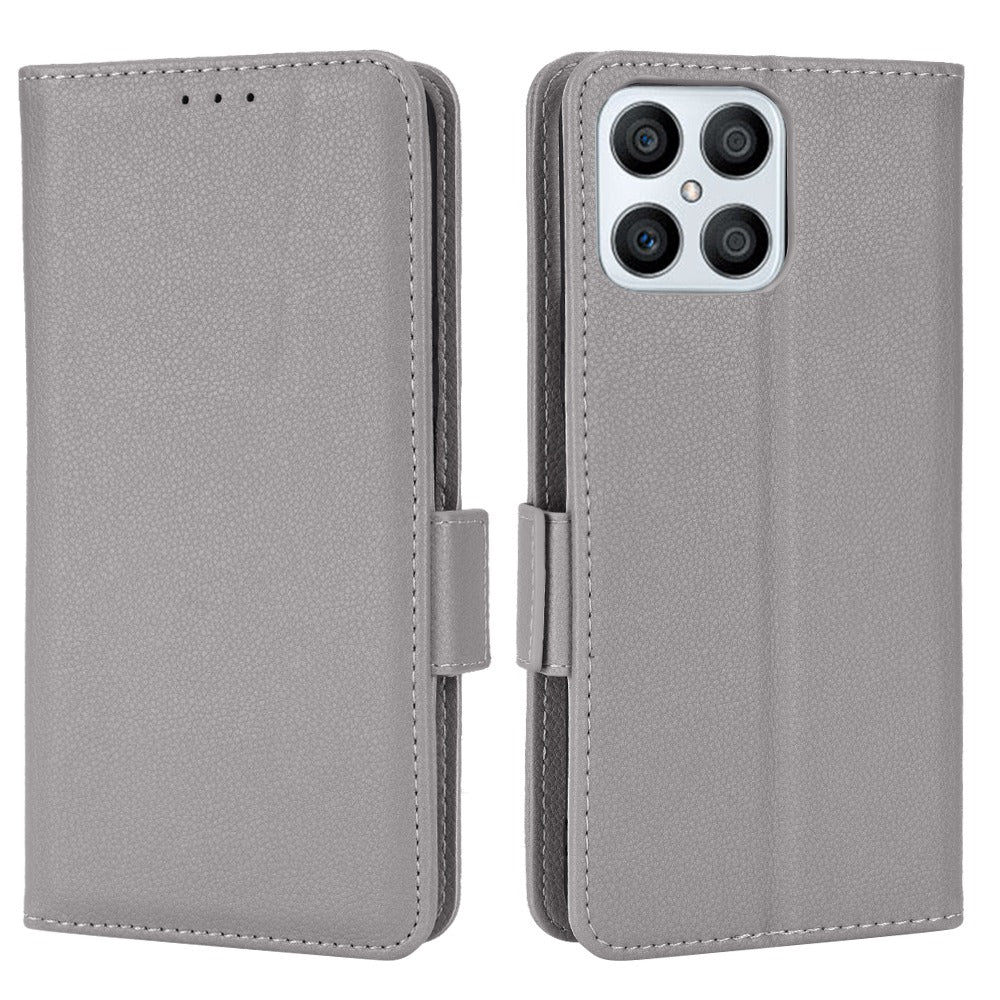 For Honor X8/X30i Litchi Texture Magnetic Folio Flip Protective Case Leather Stand Wallet Cell Phone Shell