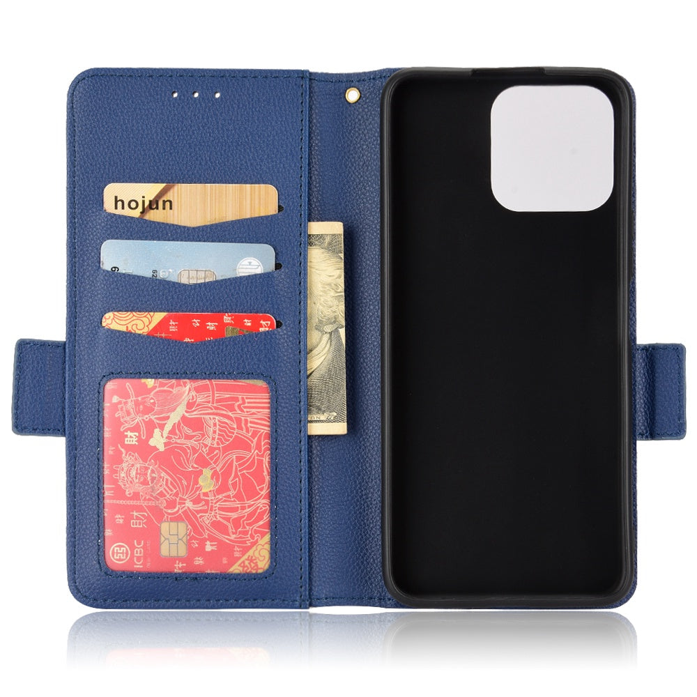 For Honor X8/X30i Litchi Texture Magnetic Folio Flip Protective Case Leather Stand Wallet Cell Phone Shell