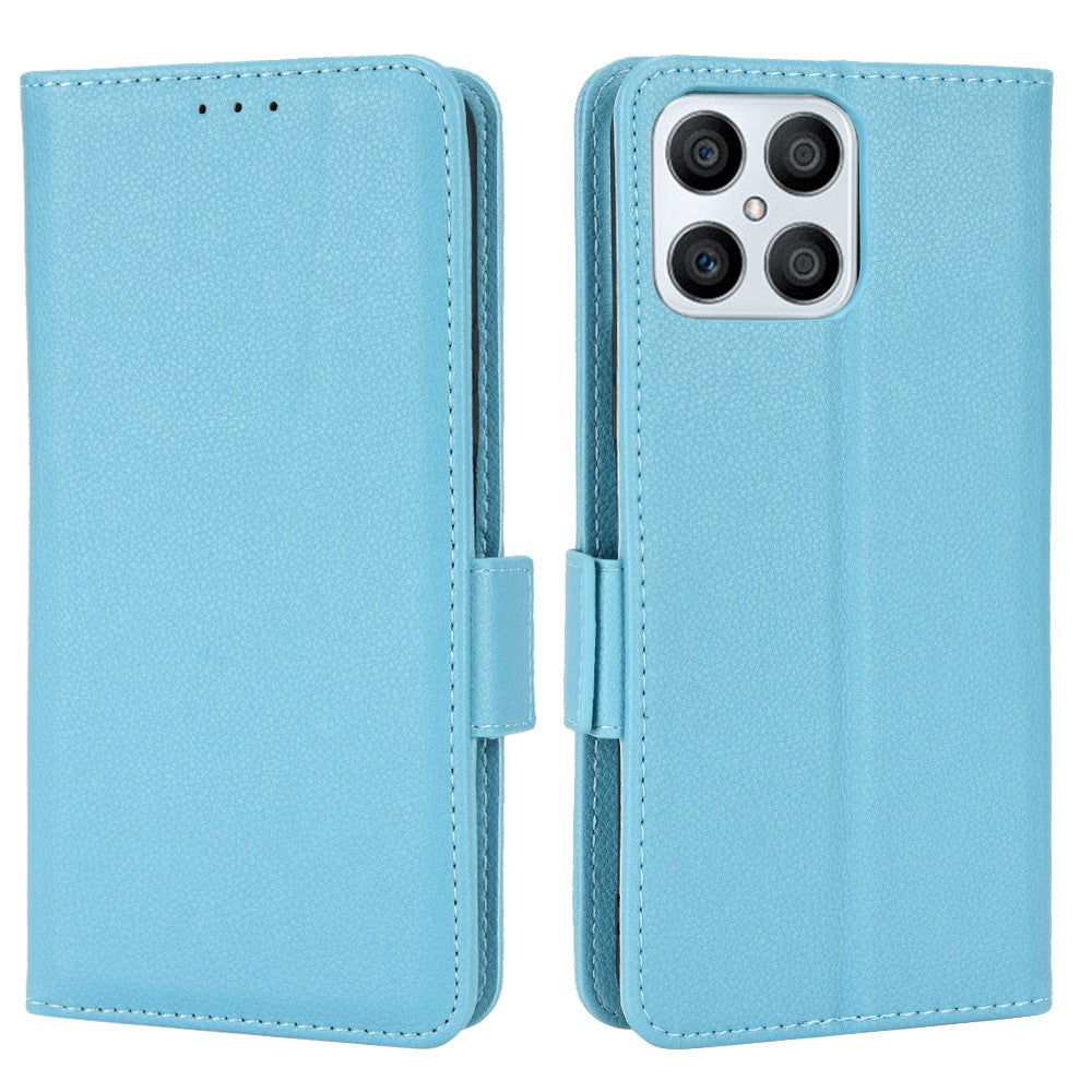 For Honor X8/X30i Litchi Texture Magnetic Folio Flip Protective Case Leather Stand Wallet Cell Phone Shell