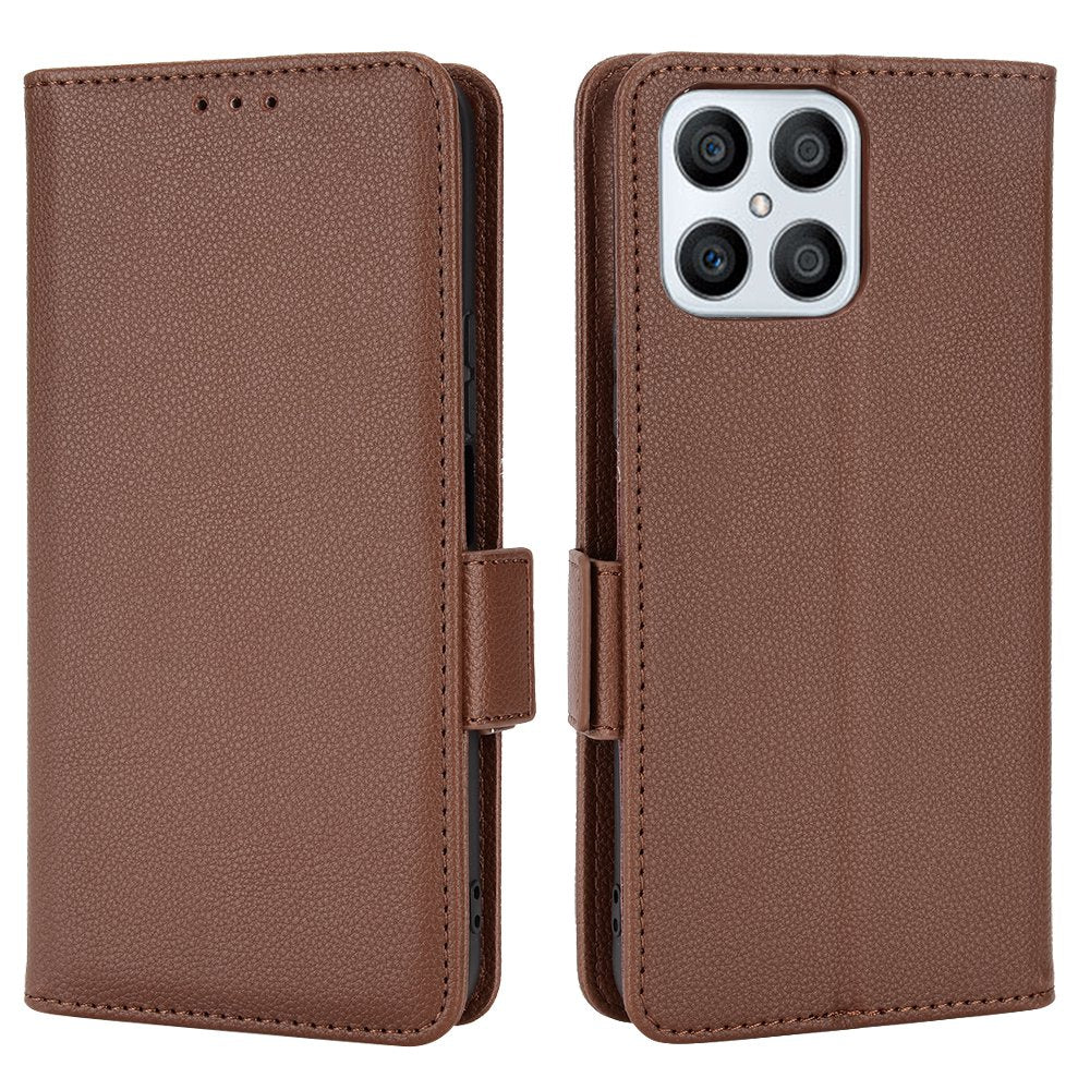 For Honor X8/X30i Litchi Texture Magnetic Folio Flip Protective Case Leather Stand Wallet Cell Phone Shell
