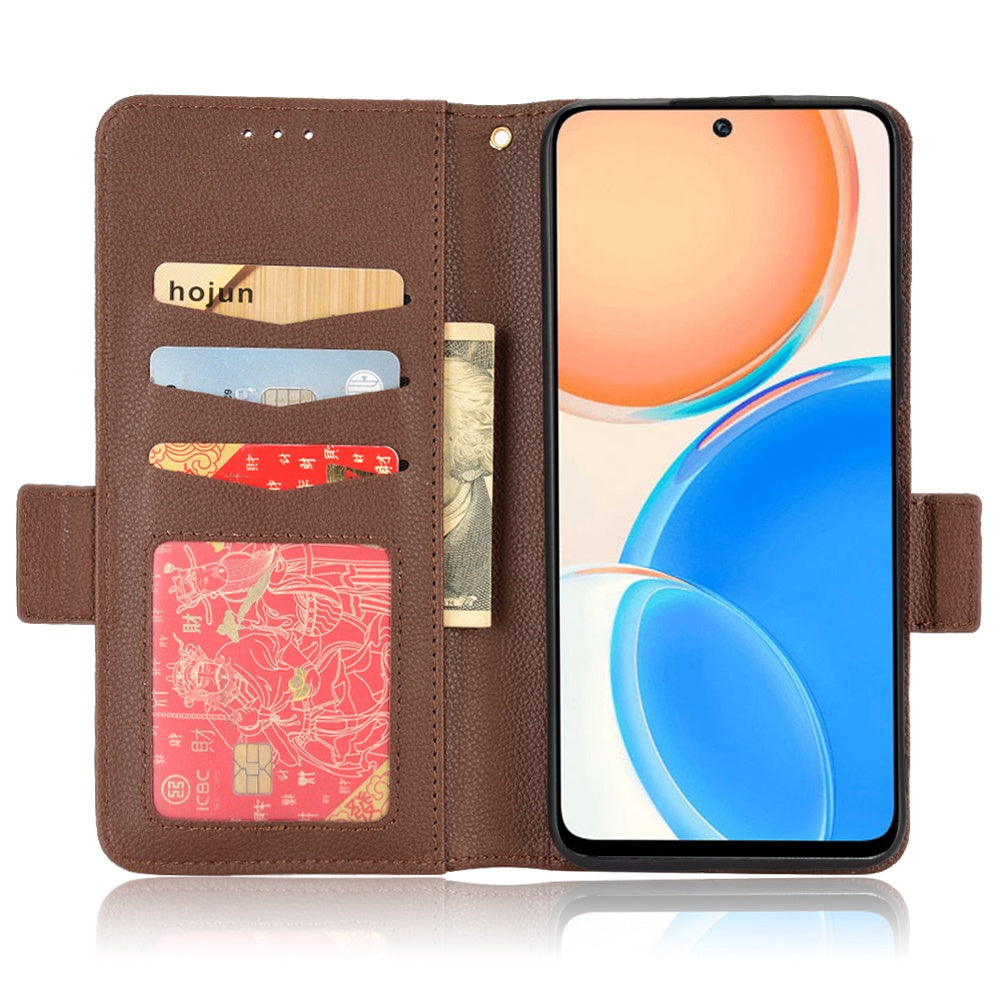 For Honor X8/X30i Litchi Texture Magnetic Folio Flip Protective Case Leather Stand Wallet Cell Phone Shell