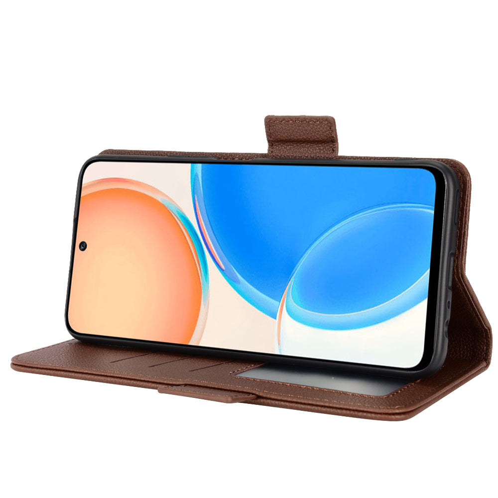 For Honor X8/X30i Litchi Texture Magnetic Folio Flip Protective Case Leather Stand Wallet Cell Phone Shell