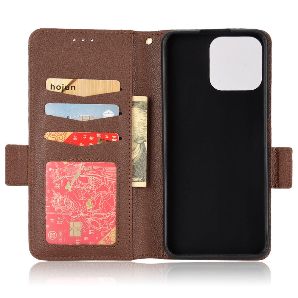 For Honor X8/X30i Litchi Texture Magnetic Folio Flip Protective Case Leather Stand Wallet Cell Phone Shell
