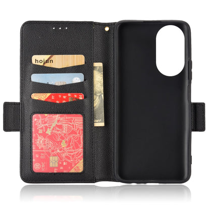 For Honor X7 Litchi Texture Magnetic Closure Wear-resistant Drop-proof Case Leather Stand Wallet Style Cell Phone Shell